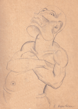 Mussolini, 1964 (pencil on paper)