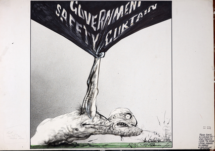 British Politics 1970s, Government Safety Curtain, 1978 (drawing)