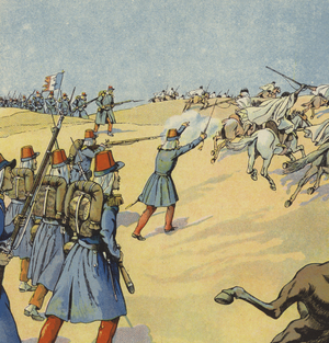 The French conquest of Algeria (colour litho)