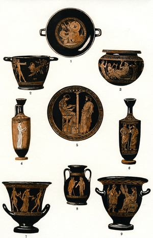 The development of Greek pottery, 1909 (drawing)