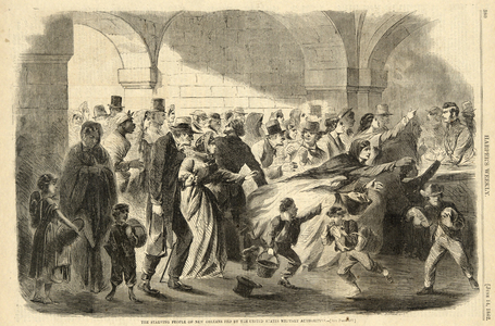The Starving People of New Orleans by by the United States Military Authorities,  from Harper's Weekly, pub. 1862 (engraving)