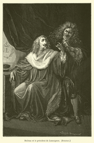 Boileau et le president de Lamoignon, Boileau (engraving)