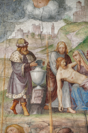 Deposition, detail of the Passion and Crucifixion of Christ, 1529 (fresco)
