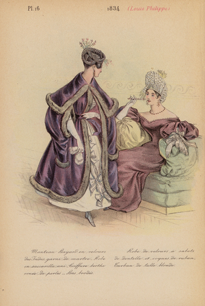 French fashion: 1834, Louis-Philippe (colour litho)