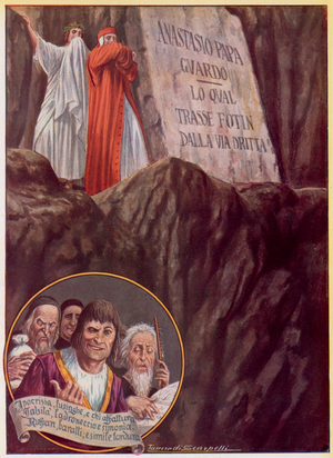 Illustration for Dante's Divine Comedy (colour litho)