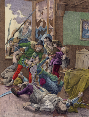 The Jacquerie, 1358 (colour litho)