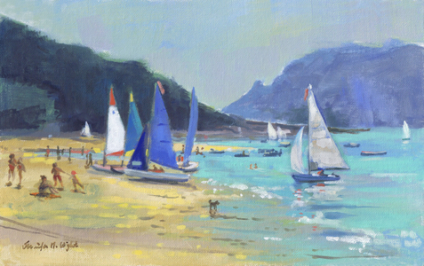 Salcombe Sailing Boats (oil on canvas)