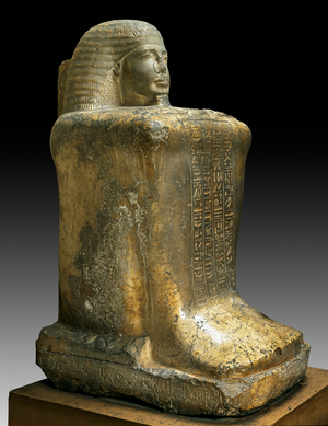 Block-statue of Bakenkhonsu, Cachette of Karnak, XIX Dynasty (limestone)