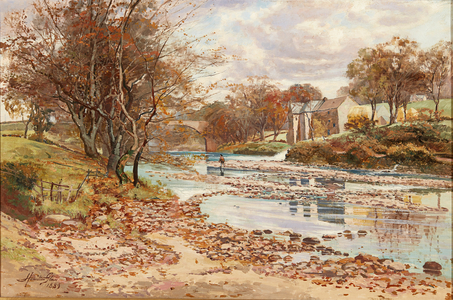 Old Mill on the Tyne, Haddington (oil on canvas)