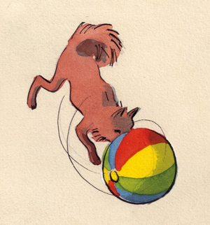 Illustration from 'The Giant and I' by Georgy Ball, 1961 (gouache on paper)