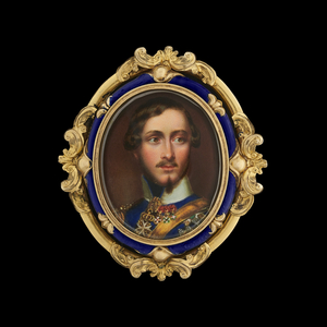 Ernest II, Duke of Saxe-Coburg and Gotha (1818-1893), wearing uniform Major-General of the Royal Saxonian Garde-Reiter Regiment, 1845 (enamel on gold)