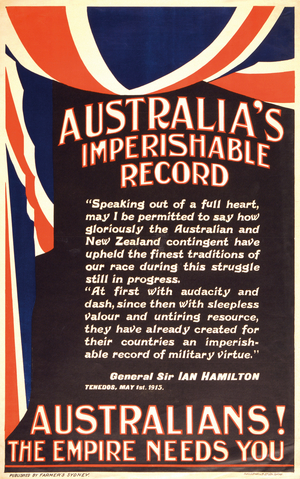 Australia's Imperishable Record.  Poster.