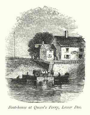 Boat-house at Queen's Ferry, Lower Dee (engraving)