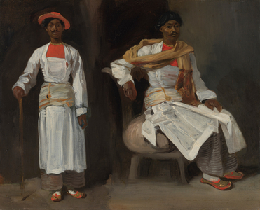 Two Studies of an Indian from Calcutta, Seated and Standing, c.1823-1824 (oil on canvas)