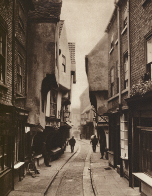 Yorkshire: Shambles, York (b/w photo)