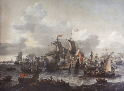The Battle of the Zuider Zee, 1663 (oil on canvas)