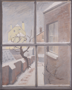 Langford; view through a window (second year composition) (gouache on paper)