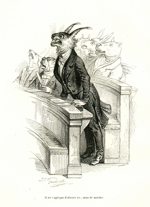 It's not about barking here, but about biting, 1842 (illustration)