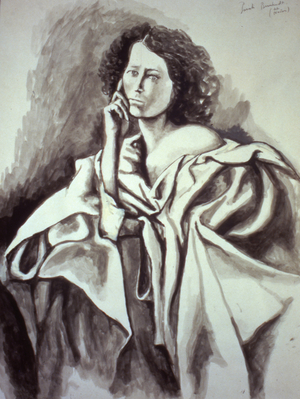 Portrait of Sarah Bernhardt (w/c on paper)