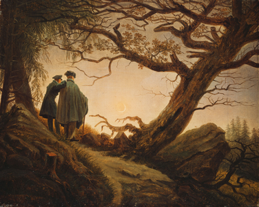 Two Men Contemplating the Moon, 1825-1830 (oil on canvas)