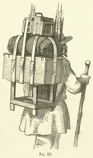 Carrying photographic equipment (engraving)