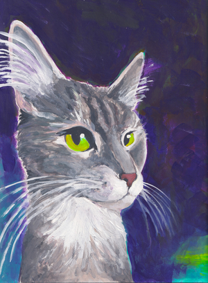 Catdog, c.2023 (acrylic on watercolor paper)