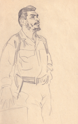 Fidel Castro, 1962 (pencil on paper)