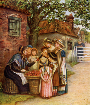 'The cherry woman' by Kate Greenaway.