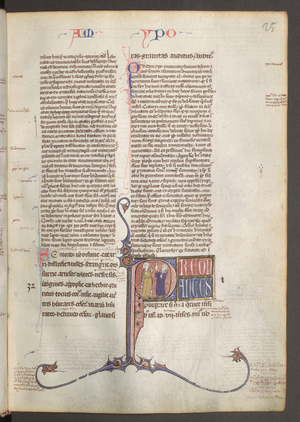 Full page: text and historiated initial
