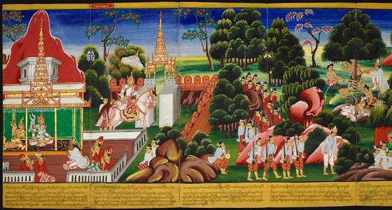 Episodes from the life of Buddha.