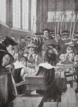 An Intrusion by Wolsey upon the Commons (litho)