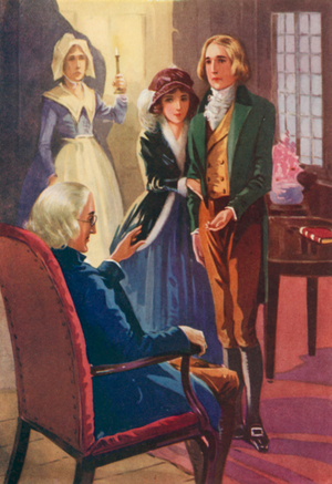 Illustration for John Halifax Gentleman by Dinah Maria Mulock (colour litho)