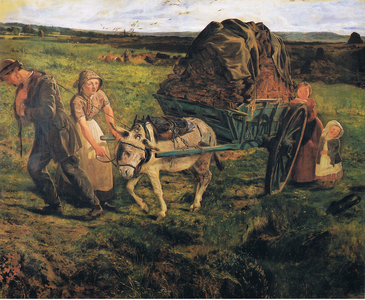 Carting turf from the moss (colour litho)