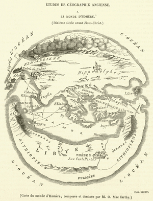 Carte du monde d'Homere (engraving)
