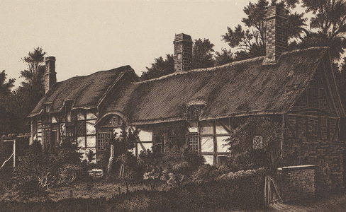 Anne Hathaway's Cottage, Stratford on Avon (litho)