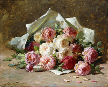 A Bouquet of Roses,  (oil on canvas)