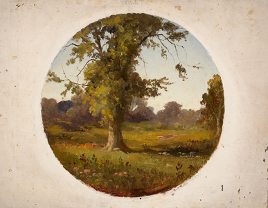 Landscape near LeRoy, New York, 1881 (oil on artist board) 
