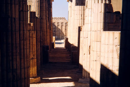 Ancient Egypt Series: Entrance colonnade at step pyramid, 1968 ? (photo)