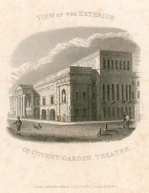 View of the exterior of Covent Garden Theatre, London (engraving)