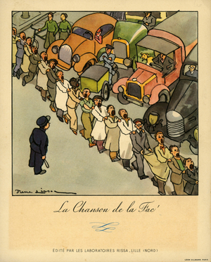 La chanson de la fac, pour le medicament Iodex. Vers 1950 (illustration)