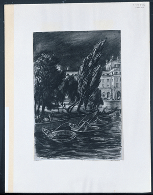 Windy Night, Stockholm, 1935 (drypoint)