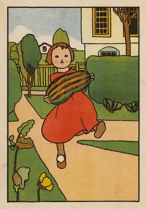 Illustration for Babes and Birds (colour litho)