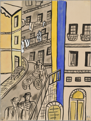 La Rue, c.1950-55 (gouache and watercolour on paper)