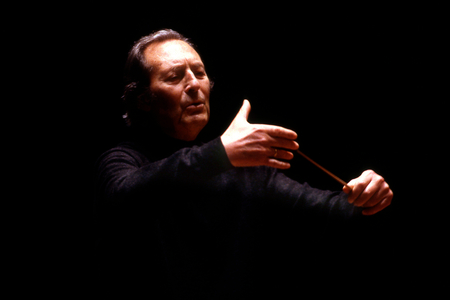 Carlo Maria Giulini -   Italian conductor, conducting in January 1989. 9 May 1914 - 14 June 2005.