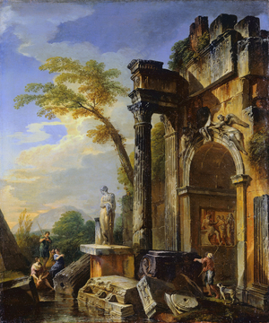 Ruins of a Triumphal Arch in the Roman Campagna, 1717/1719 (oil on canvas)