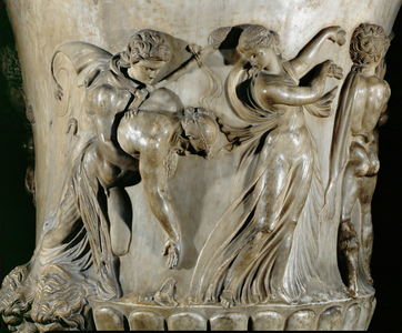 A procession of Bacchus and his followers, dancing girls and Maenads on the Borghese Vase …