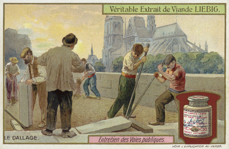 Laying paving slabs (chromolitho)
