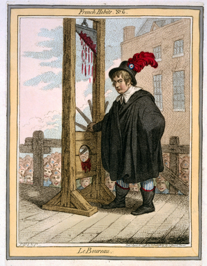 Le Boureau, French Habits No. 6,  pub. 1798 (hand coloured engraving)