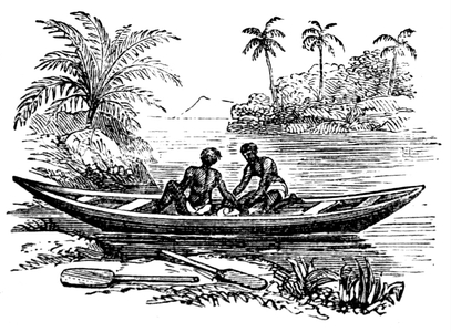 A canoe being used by Island Caribs, 1850