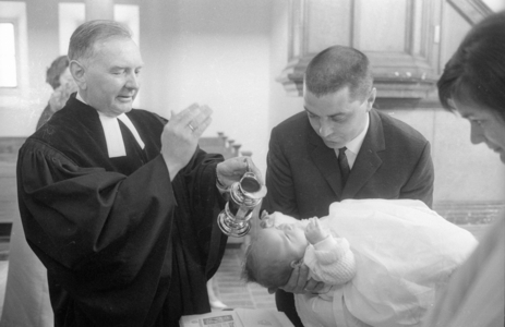 Baptism in Berchtesgaden, 1966 (b/w photo)